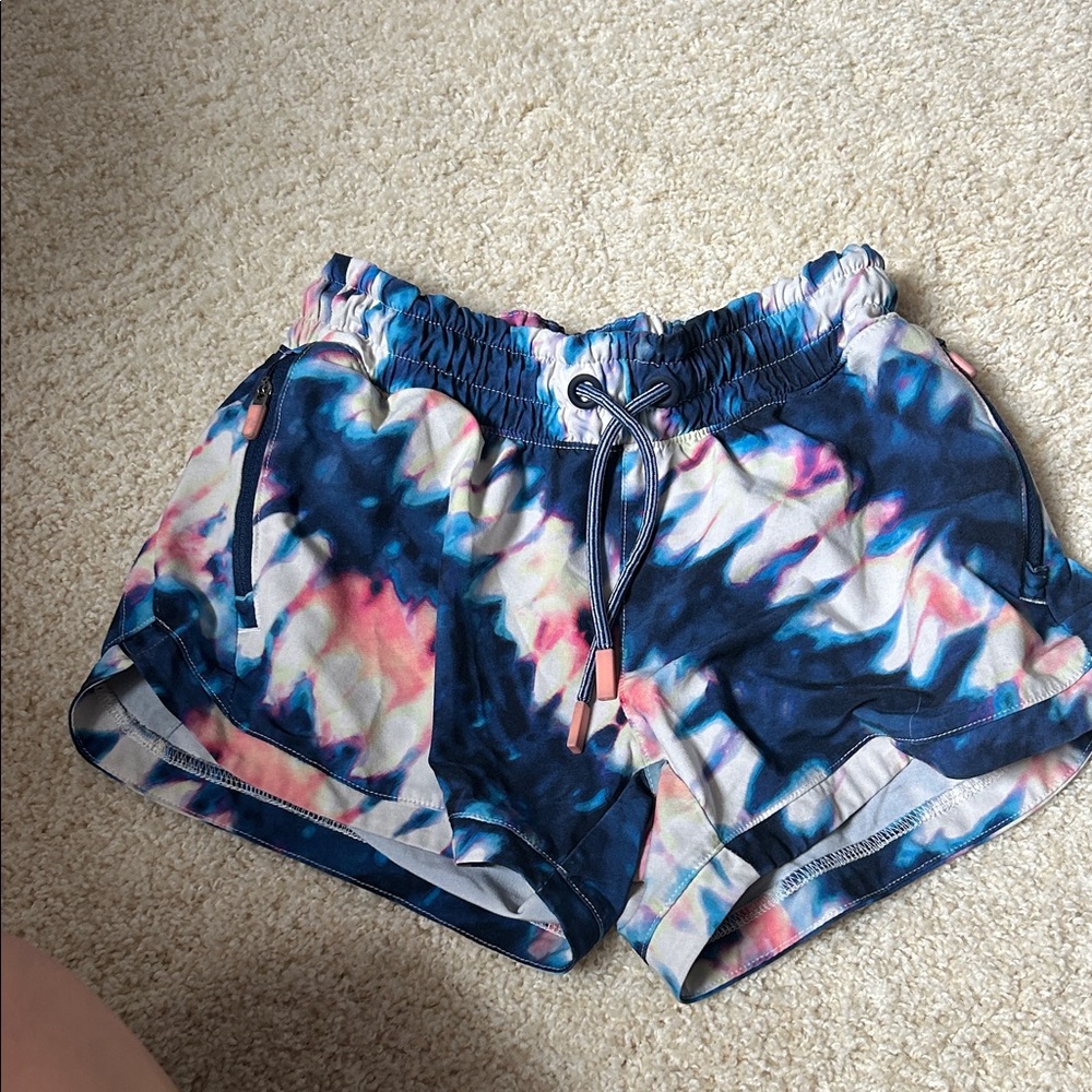 Athleta Kids Tie-Dye Shorts - Blue and Pink